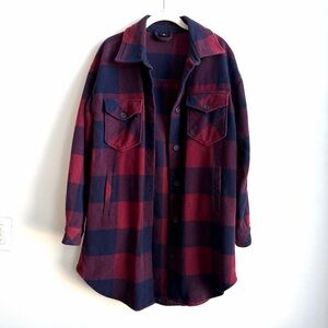 Woolx Women’s Sutton Shacket Size Small Buttom Down Wool Blend Plaid Jacket